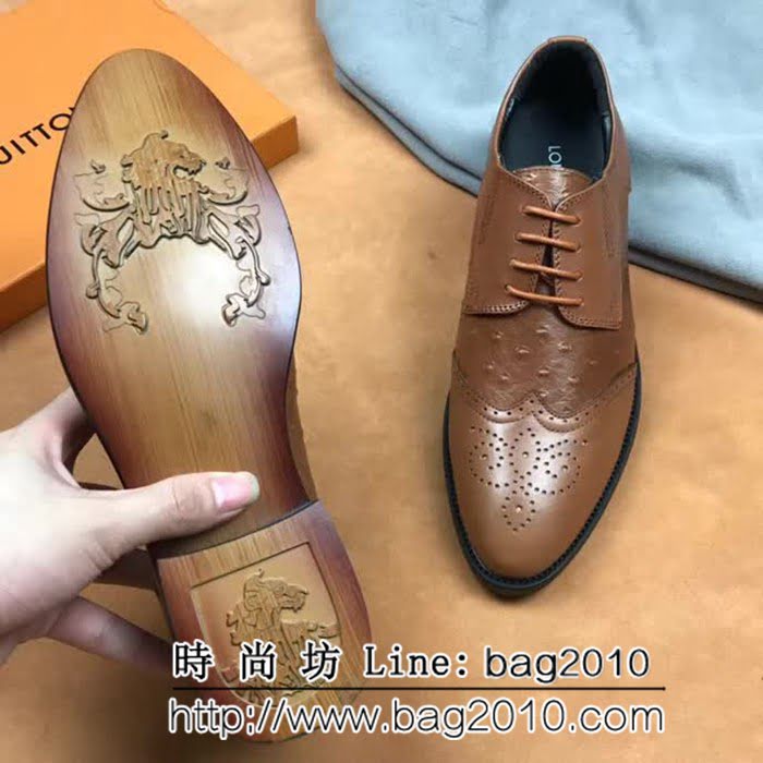 路易威登LV 新款來襲 擦色牛皮正裝男士皮鞋 8FX2250